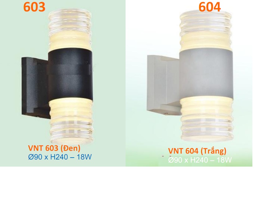 Đèn vách hiện đại led 2x9W 603 & 604