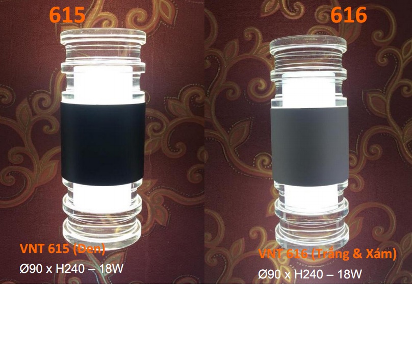 Đèn vách hiện đại led 2x9W 615 & 616