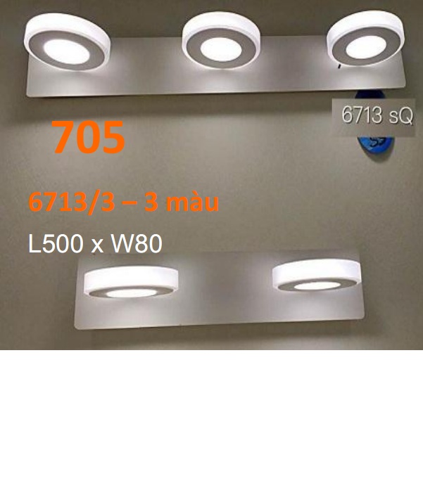 Đèn gương tròn led 3 chế độ màu 705