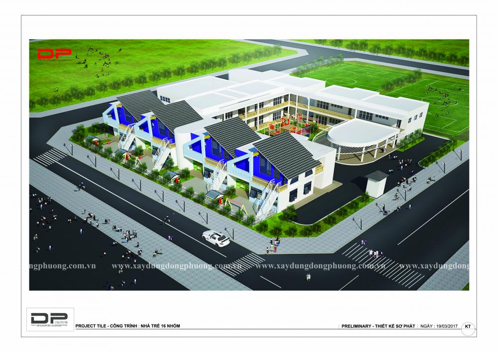 Nhận vẽ phối cảnh 3d mặt tiền trường học giá rẻ