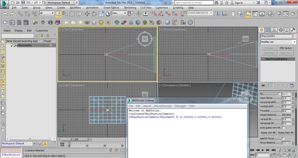 Khắc phục lỗi mất Vray camera trong 3dsmax 2016